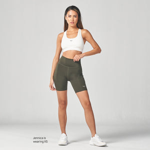 Essential Medium Impact Bra - Pearl White