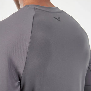 Statement Ribbed Long Sleeves Tee - Asphalt