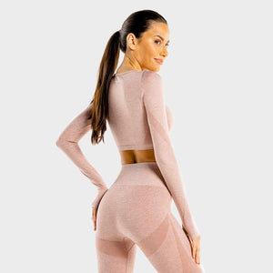 Marl Seamless Crop Top - Rose Gold