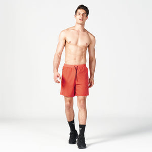 Statement Ribbed Flex Shorts - Paprika