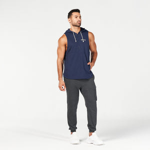 Golden Era New School Hooded Tank - Navy Marl