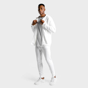 Luxe Zip Up - White