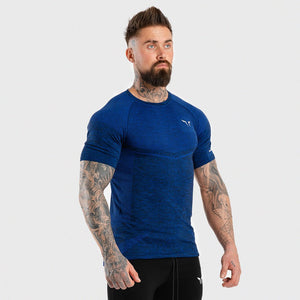 Seamless Dry-Knit Tee - Electro Blue in Half Sleeves