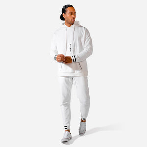 Hybrid Vertical Hoodie - White