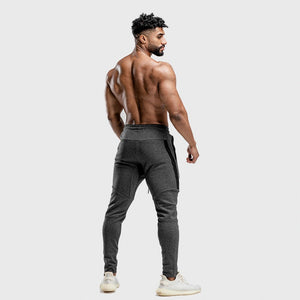 Warrior Jogger Pants - Melange Grey with Black Panel