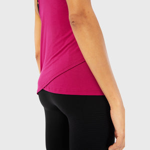 Infinity Longline Workout Tank - Festive Fuchsia