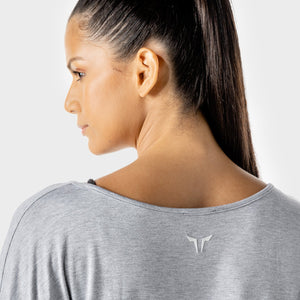 Women's Fitness - Batwing Top - Grey Marl