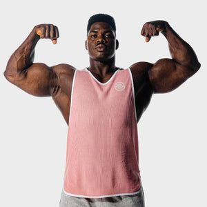 Golden Era Waffle Tank - Flamingo Pink