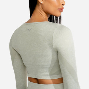 Marl Seamless Crop Top - Ice