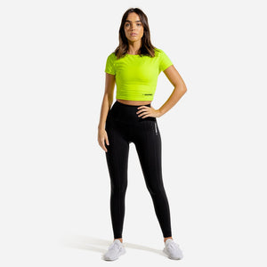 Warrior Crop Tee - Half Sleeves - Neon