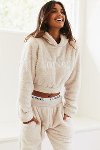 Teddy Cropped Hoodie - Oatmeal Cream
