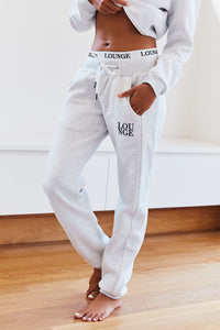 Fitted Joggers - Ash White