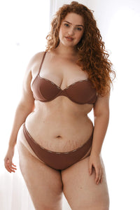 So Soft Ribbed T-Shirt Bra (Set) - Mocha