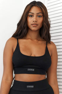 Ribbed Crop Top - Black