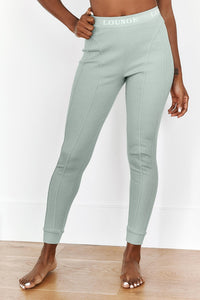 Soft Chic Ribbed Leggings - Sage