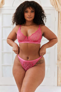 Royal Balcony Bra (Set) - Hot Pink