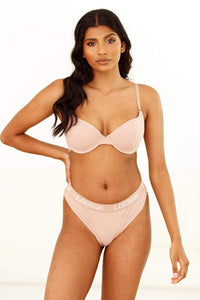 Ultra Comfort Ribbed T-Shirt Bra (Set) - Taupe