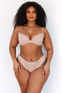 Ultra Comfort Ribbed T-Shirt Bra (Set) - Taupe