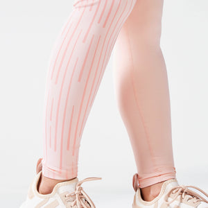 Code Asymmetric Graphic Leggings - Peach Whip