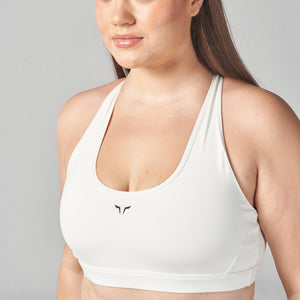 Essential Medium Impact Bra - Pearl White