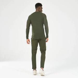 Statement Ribbed Long Sleeves Tee - Kombu Green