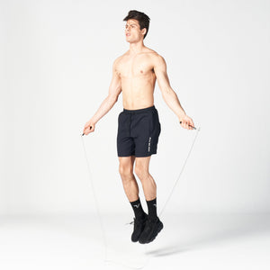 Statement Ribbed Flex Shorts - Black