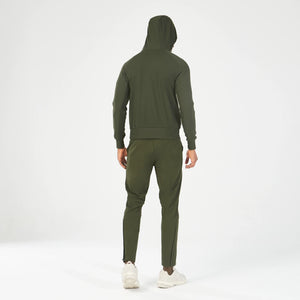Statement Ribbed Hoodie - Kombu Green