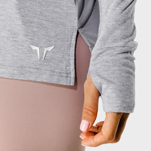 Women's Fitness - Asymmetric Top - Grey Marl