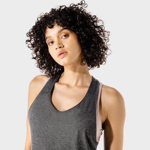 Women's Fitness - Wrap Tank - Black Marl