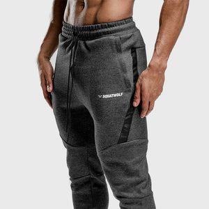 Warrior Jogger Pants - Melange Grey with Black Panel