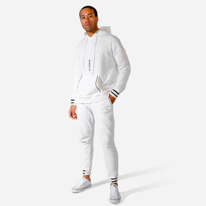 Hybrid Vertical Hoodie - White