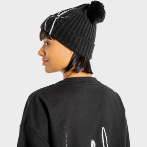 Rebel Pom Pom Beanie - Onyx