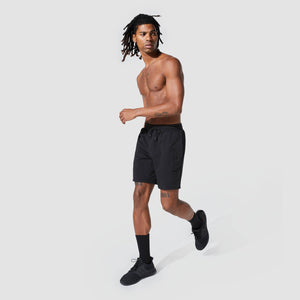 Graphic Wordmark Jogger Shorts - Black