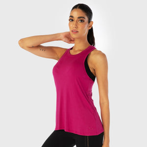 Infinity Longline Workout Tank - Festive Fuchsia