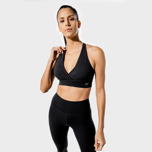 Women's Fitness - Wrap Sports Bra - Black