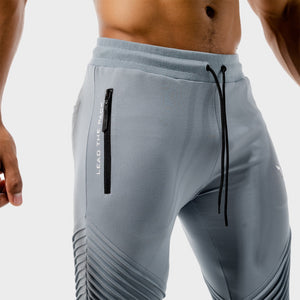Statement Ribbed Joggers- Blue