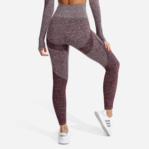 Marl Seamless Leggings - Burgundy