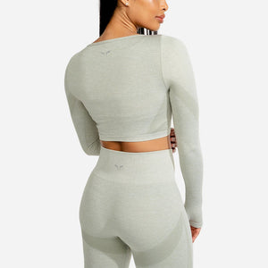 Marl Seamless Crop Top - Ice