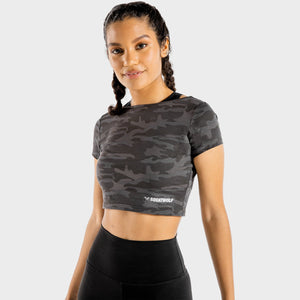 Warrior Crop Tee - Half Sleeves - Camo