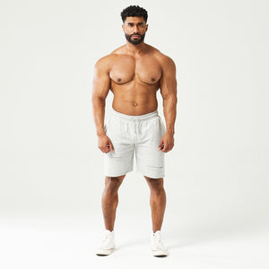 Golden Era Ripped Shorts - Light Grey Marl