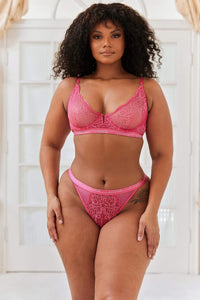 Royal Balcony Bra (Set) - Hot Pink