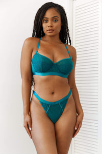 Chic Balcony Bra (Set) - Turquoise