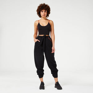 Retrograde Criss Cross Tie Joggers - Black