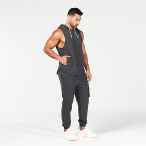 Golden Era New School Hooded Tank - Black Marl