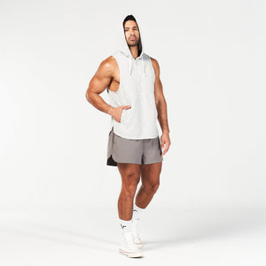 Golden Era New School Hooded Tank - Light Grey Marl