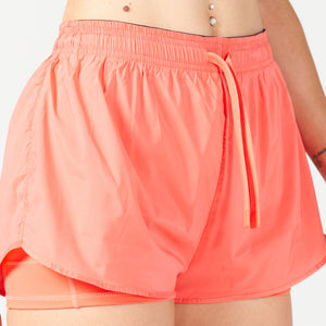 Glaze 2-in-1 Shorts - Hot Coral