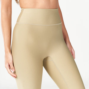 Code Ribbed Leggings 27" - Sand