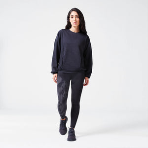 Code Ribbed Sweatshirt - Black Marl