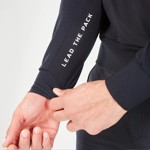 Statement Ribbed Hoodie - Black