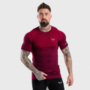 Seamless Dry-Knit Tee - Port Red in Half Sleeves